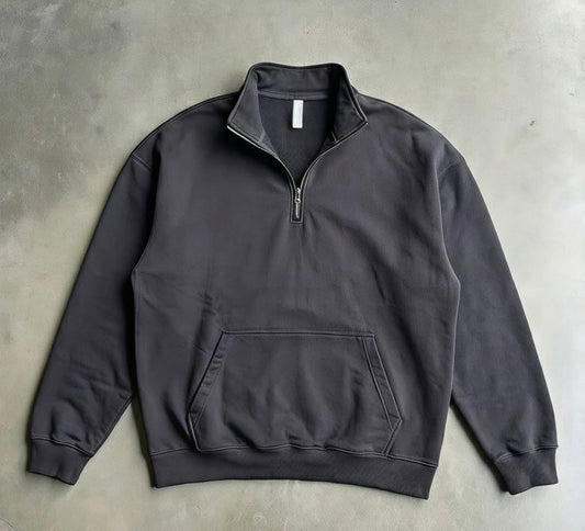 SUÉTER MEDIA CREMALLERA GRIS