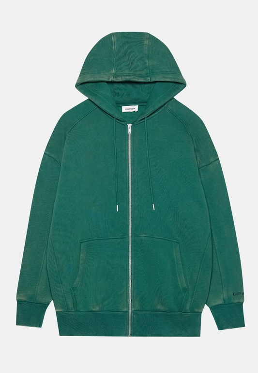 ZIPPER WASHED JUNIPER GREEN